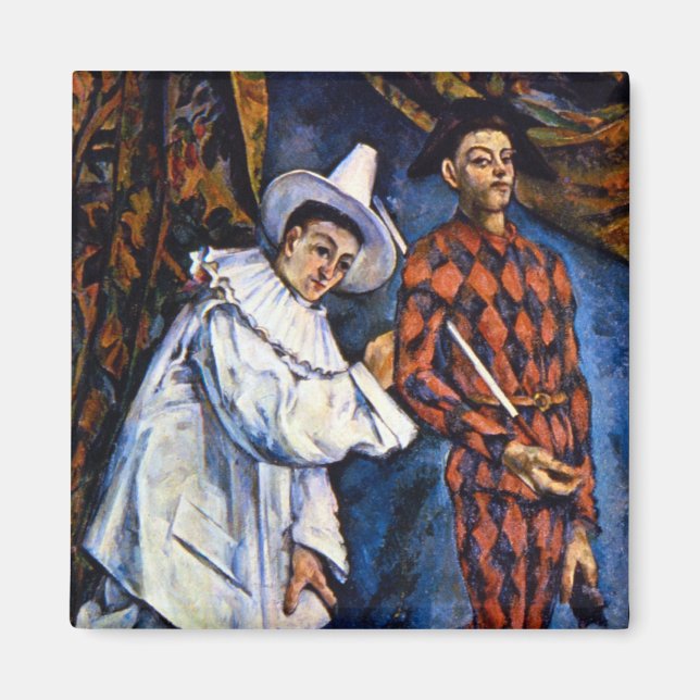 Pierrot and Harlequin, Mardi Gras by Paul Cezanne Magnet (Front)