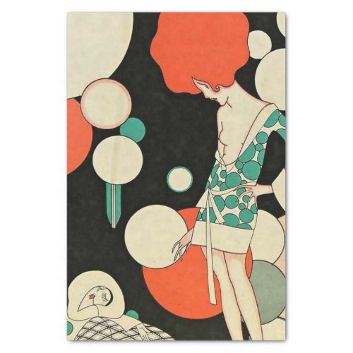Pierrot Deflated Art Deco by Jose Carlos Tissue Paper