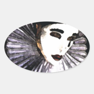 Pierrot Oval Sticker