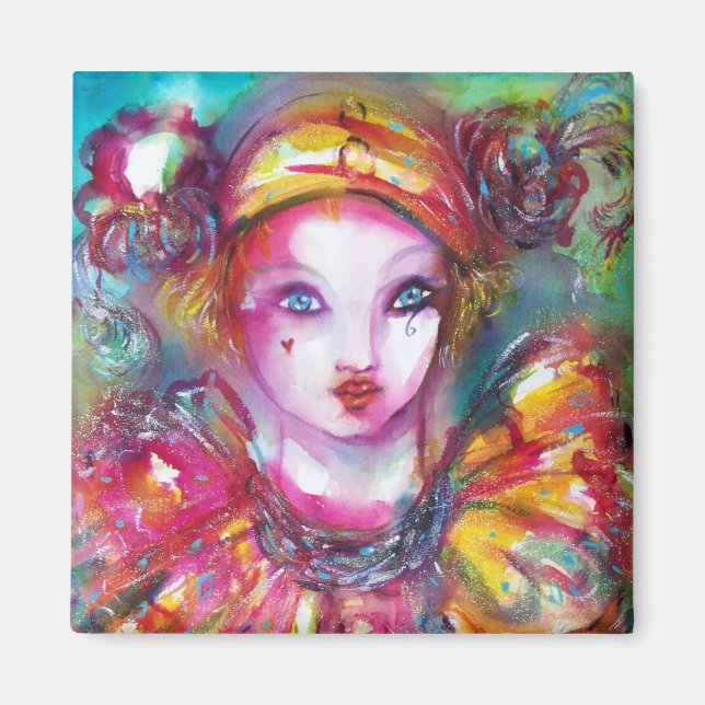 PIERROT / Venetian Masquerade Masks Magnet (Front)