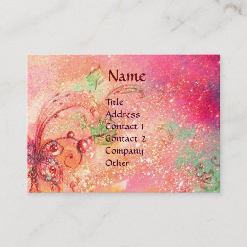 PIERROT WITH CAT  MAGIC BUTTERFLY PLANT BUSINESS CARD