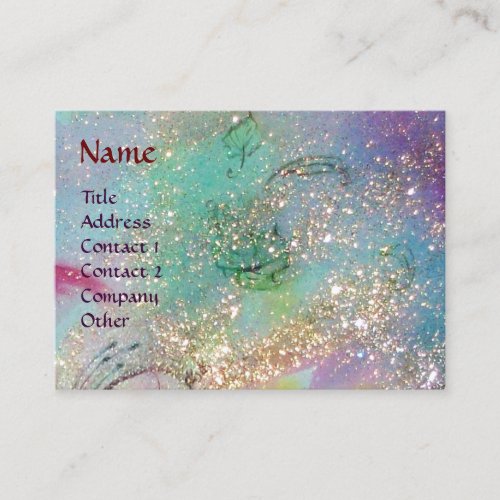 PIERROT WITH CAT Masquerade Mask Blue Sparkles Business Card