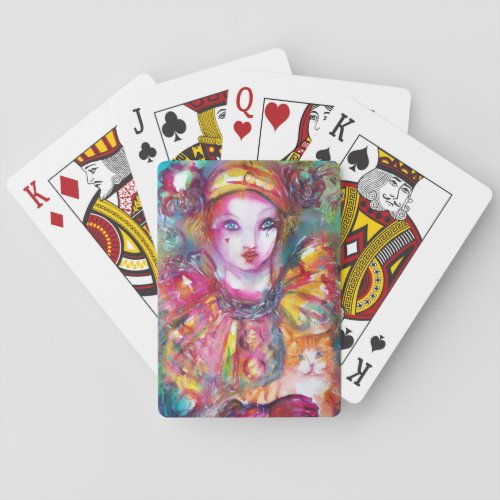 PIERROT WITH CAT  Venetian Masquerade Masks  Playing Cards