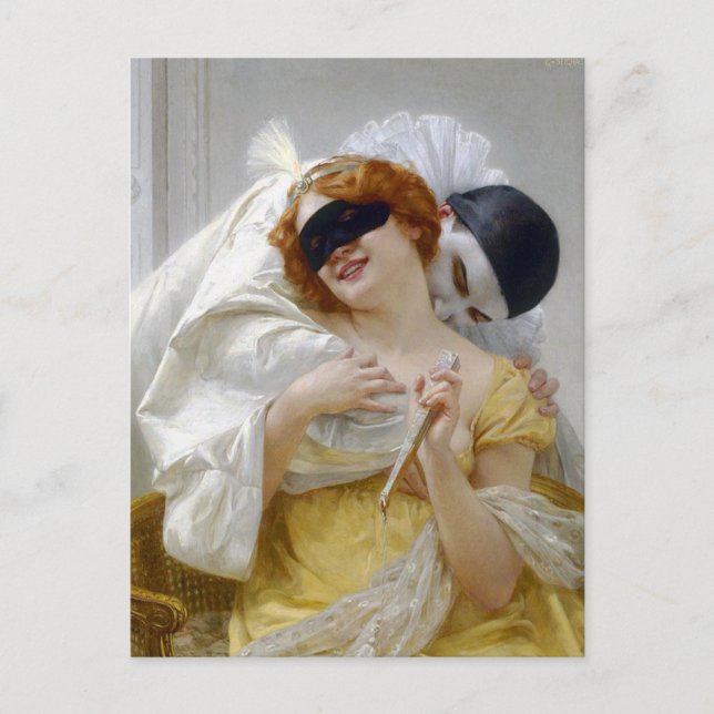 Pierrot's Embrace by Seignac Postcard (Front)