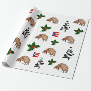 PIERTO RICO FLAG AND COQUI WRAPPING PAPER