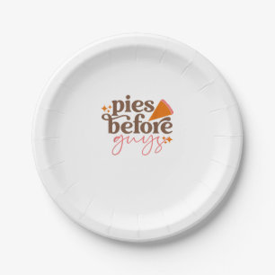 Pies Before Guys Girls Kids Toddler Thanksgiving Paper Plates