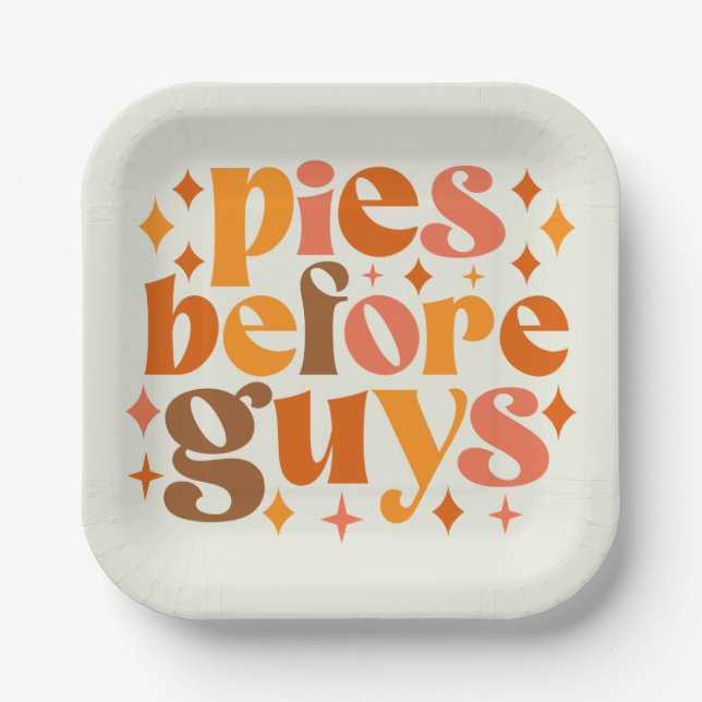 Pies Before Guys Paper Plates (Front)