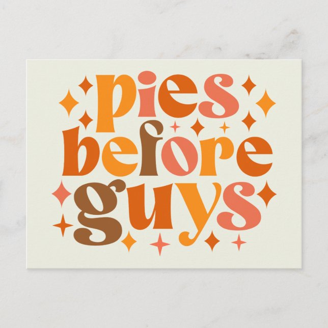 Pies Before Guys Postcard (Front)