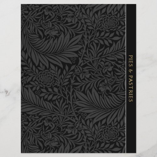 Pies  Recipe Divider  Vintage Black Floral