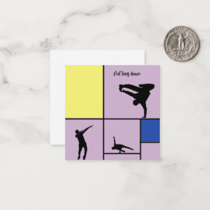 Piet Loves Dance Mondrian Street Hiphop Style Note Card