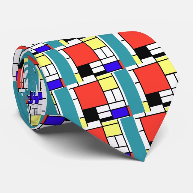 Piet Mondriaan , 1926 Composition Neck Tie (Rolled)