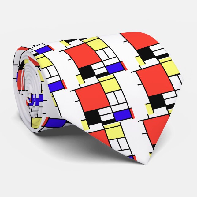 Piet Mondriaan , 1926 Composition Neck Tie (Rolled)
