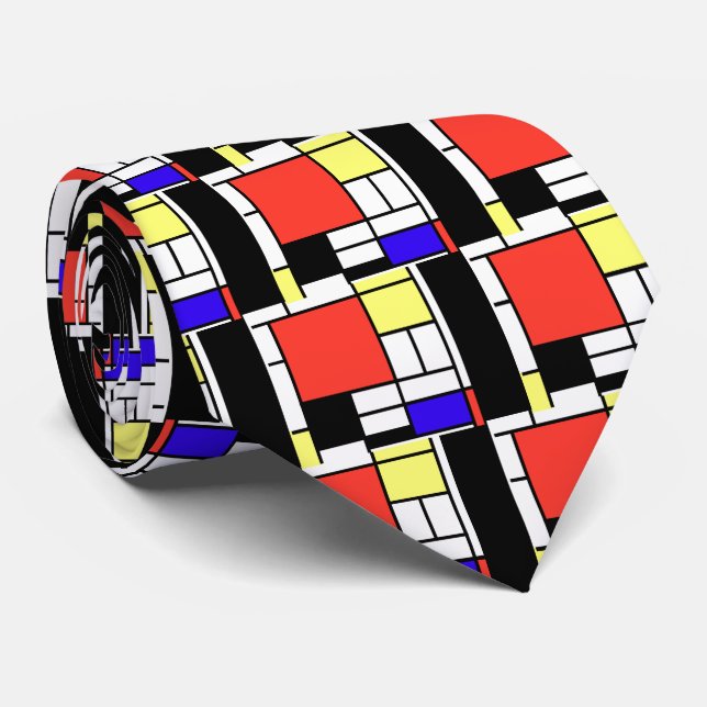 Piet Mondriaan , 1926 Composition Neck Tie (Rolled)