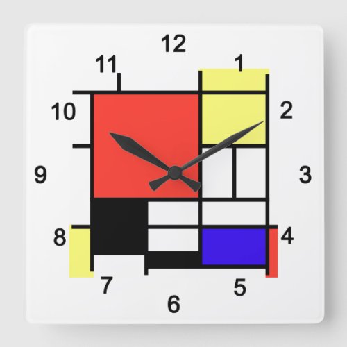 Piet Mondriaan  1926 Composition Square Wall Clock