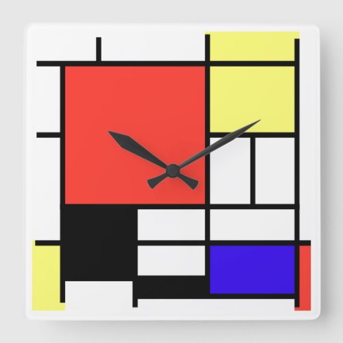 Piet Mondriaan  1926 Composition Square Wall Clock