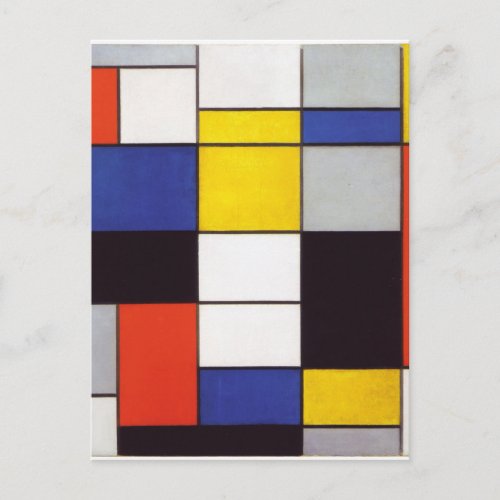 PIET MONDRIAAN _ Compositon A 1923 Postcard