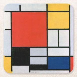 Piet Mondrian Abstract Square Paper Coaster