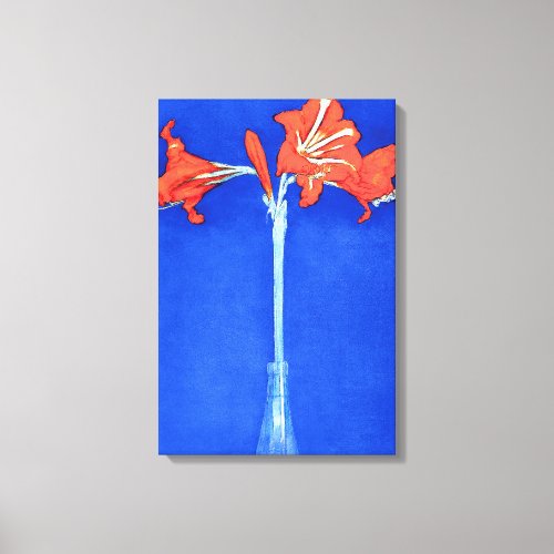 Piet Mondrian _ Amaryllis Fine Art Flower Painting Canvas Print