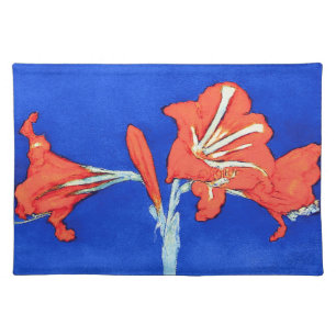 Piet Mondrian - Amaryllis Fine Art Flower Painting Cloth Placemat