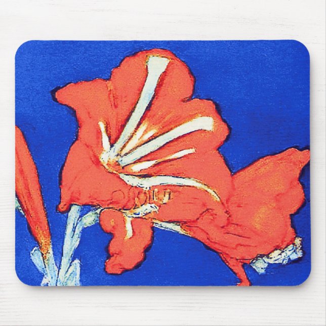 Piet Mondrian - Amaryllis Fine Art Flower Painting Mouse Pad (Front)