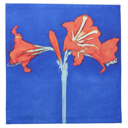 Piet Mondrian _ Amaryllis Fine Art Flower Painting Napkin