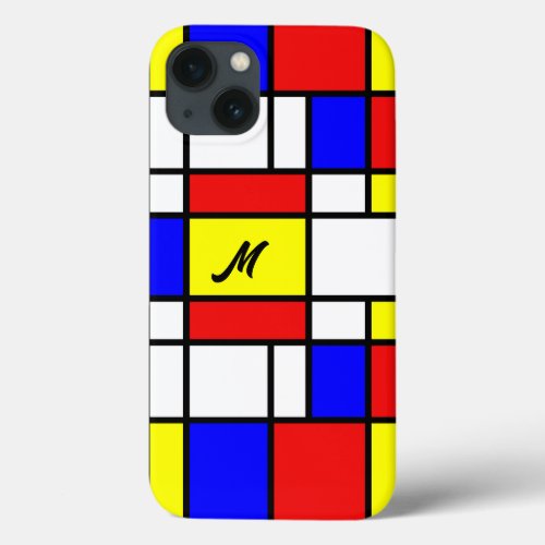 Piet Mondrian Art Style Modern Bright Colorful iPhone 13 Case