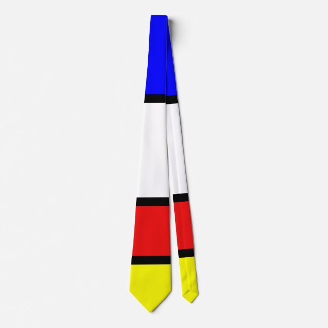 Piet Mondrian Art Style Modern Bright Colors Neck Tie (Front)