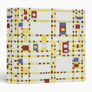 Piet Mondrian Broadway Boogie Woogie Abstract Art 3 Ring Binder