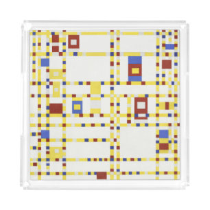 Piet Mondrian Broadway Boogie Woogie Abstract Art Acrylic Tray