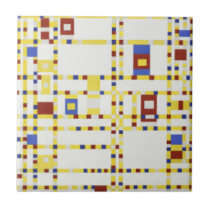 Piet Mondrian Broadway Boogie Woogie Abstract Art Ceramic Tile