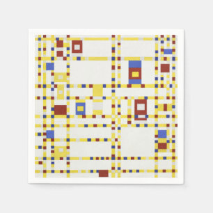 Piet Mondrian Broadway Boogie Woogie Abstract Art Napkins