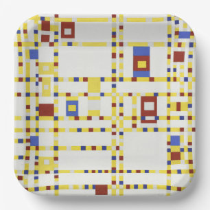 Piet Mondrian Broadway Boogie Woogie Abstract Art Paper Plates