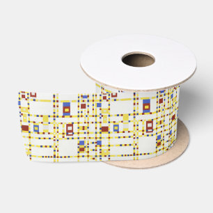 Piet Mondrian Broadway Boogie Woogie Abstract Art Satin Ribbon