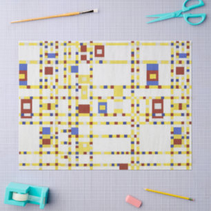 Piet Mondrian Broadway Boogie Woogie Abstract Art Tissue Paper