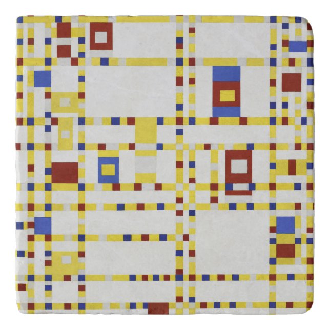 Piet Mondrian Broadway Boogie Woogie Abstract Art Trivet (Front)