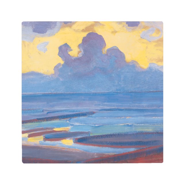 Piet Mondrian By the Sea Famous Painting   Metal Print (Front)