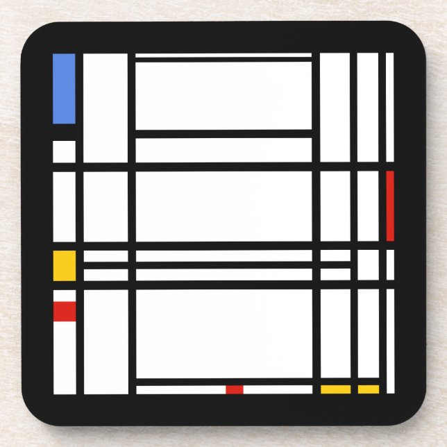 Piet Mondrian, Composition 10 Beverage Coaster (Front)