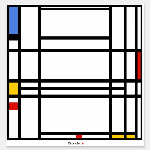 Piet Mondrian Composition 10 Sticker