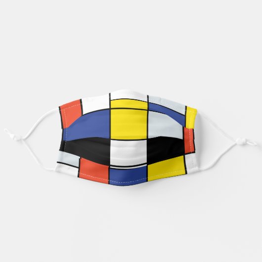 Piet Mondrian Composition A - Abstract Modern Art Adult Cloth Face Mask (Front, Unfolded)
