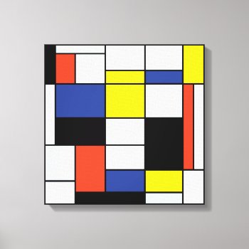 Piet Mondrian Composition A - Abstract Modern Art Canvas Print by ArtLoversCafe at Zazzle