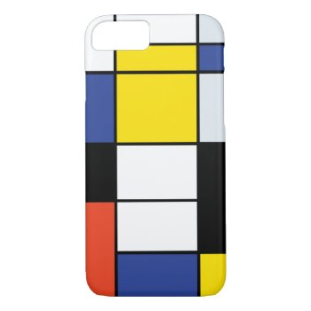 Piet Mondrian Composition A - Abstract Modern Art Iphone 8/7 Case by ArtLoversCafe at Zazzle