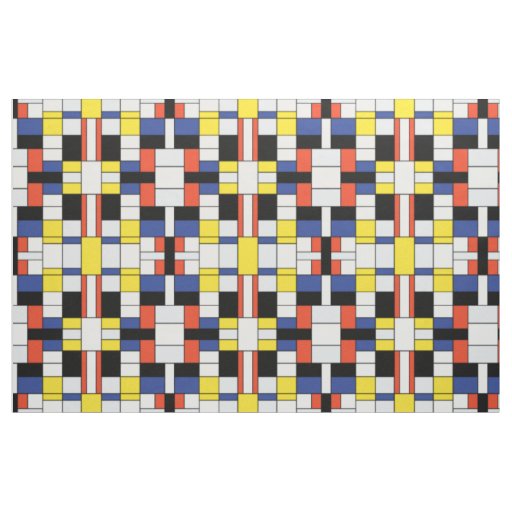 Piet Mondrian Composition A - Abstract Modern Art Fabric