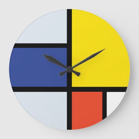 Piet Mondrian Composition A - Abstract Modern Art Large Clock