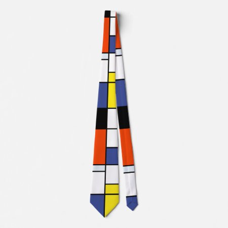 Piet Mondrian Composition A - Abstract Modern Art Tie