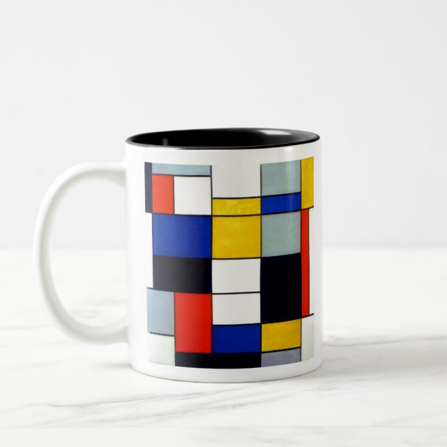Piet Mondrian Composition A Two-Tone Coffee Mug (Left)