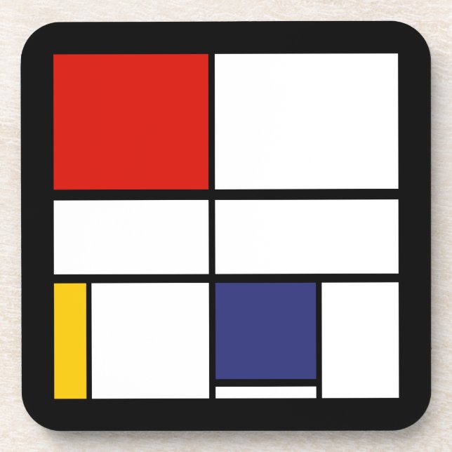 Piet Mondrian, Composition C Beverage Coaster (Front)