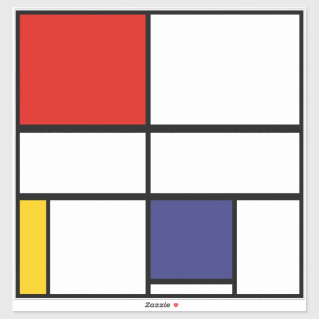 Piet Mondrian, Composition C Sticker (Sheet)