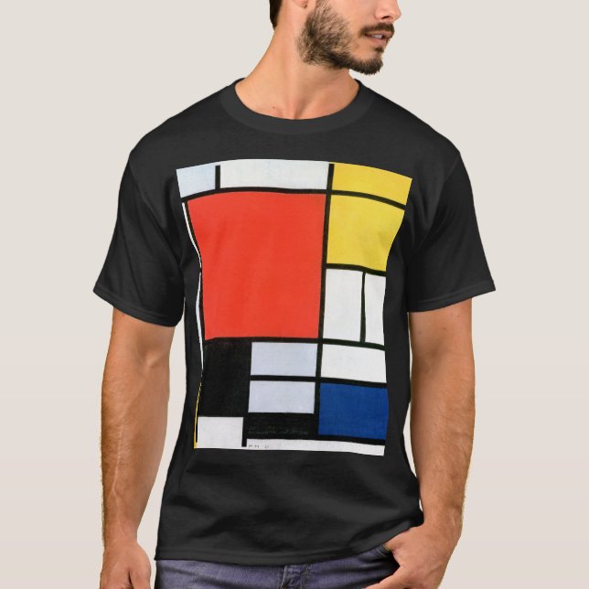 Piet Mondrian Composition Red Yellow Blue Black T-Shirt (Front)