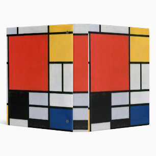 Piet Mondrian Composition Red Yellow Blue Print 3 Ring Binder