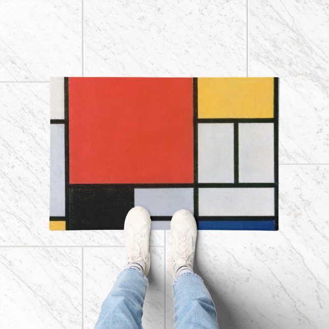 Piet Mondrian Composition Red Yellow Blue Print Doormat (Indoor)